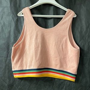 Velour crop tank top